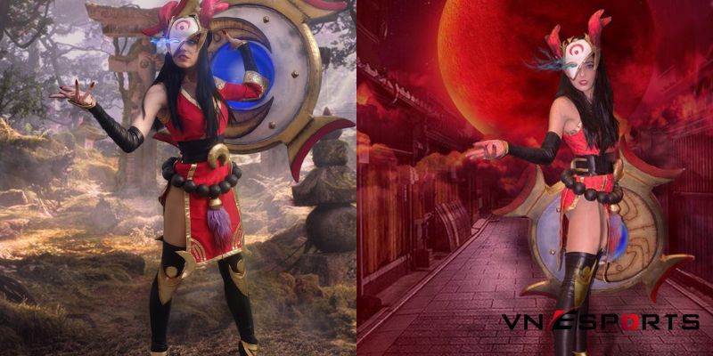 cosplay sivir huyết huyệt với vòng phi tiêu khổng lồ