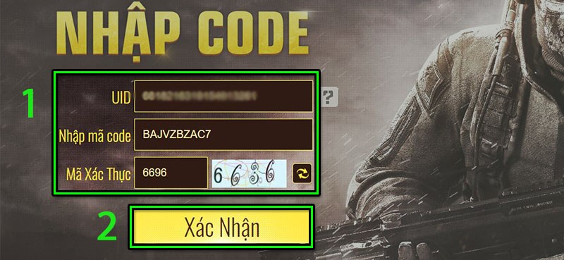 Cách nhập code Call Of Duty Mobile là chọn vào xác nhận