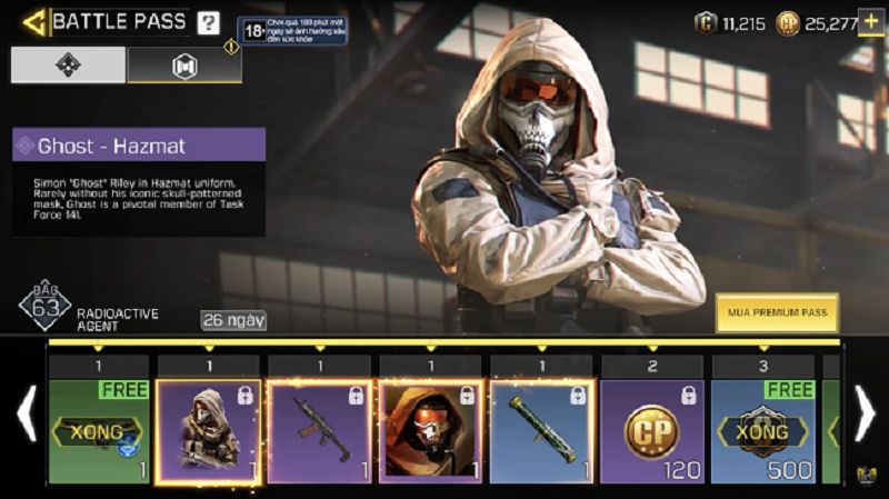 Call of Duty Mobile Battle Pass là thẻ nhận thưởng trong game