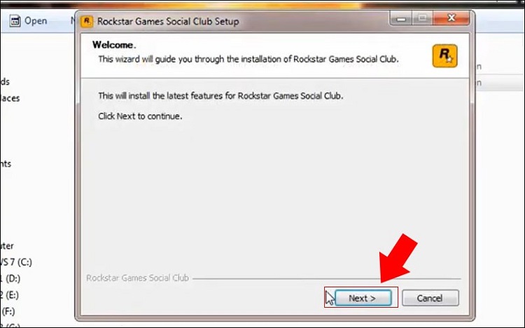 Chọn vào mục Next để sửa lỗi social club GTA 5