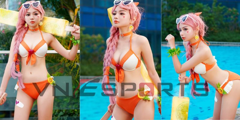 Cosplay tiệc bãi biển Airi liên quân với thần thái lạnh lùng