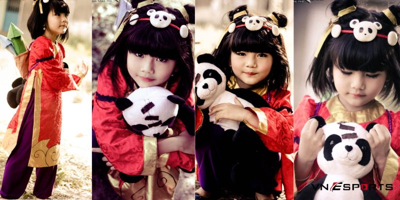 Bé gái copslay Annie cùng chú gấu Panda 