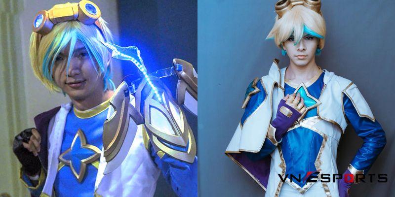 cosplay ezreal vệ binh tinh tú vô cùng năng động 