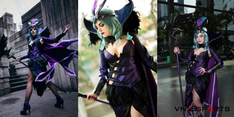 tạo dáng khi cosplay Leblanc quạ đen