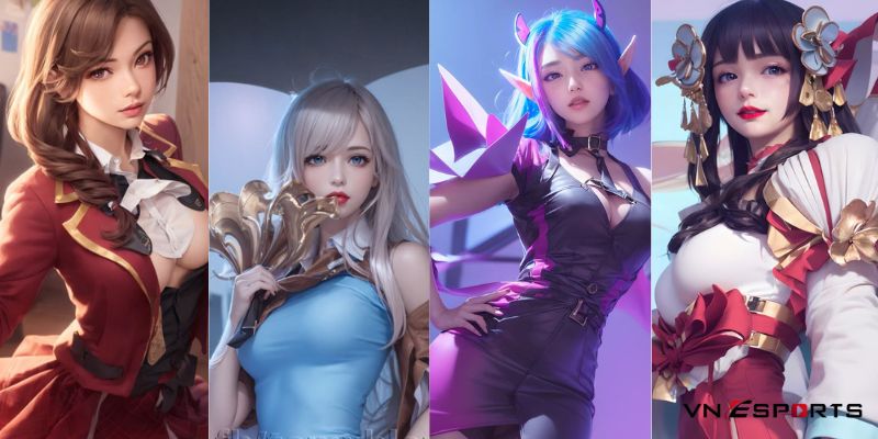 hình ảnh cosplay Điêu Thuyền liên từ AI