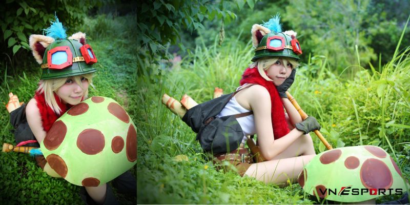 Nữ coser cosplay Teemo nấm lùn 