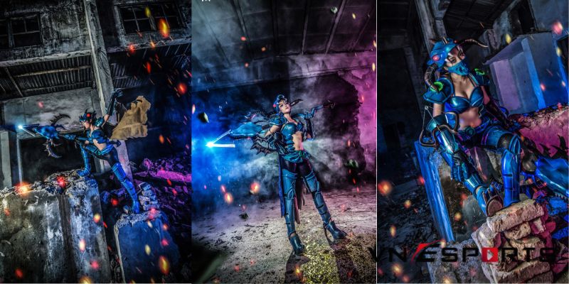 Cosplay Vayne đồ long với chiếc nỏ đầy uy nghi