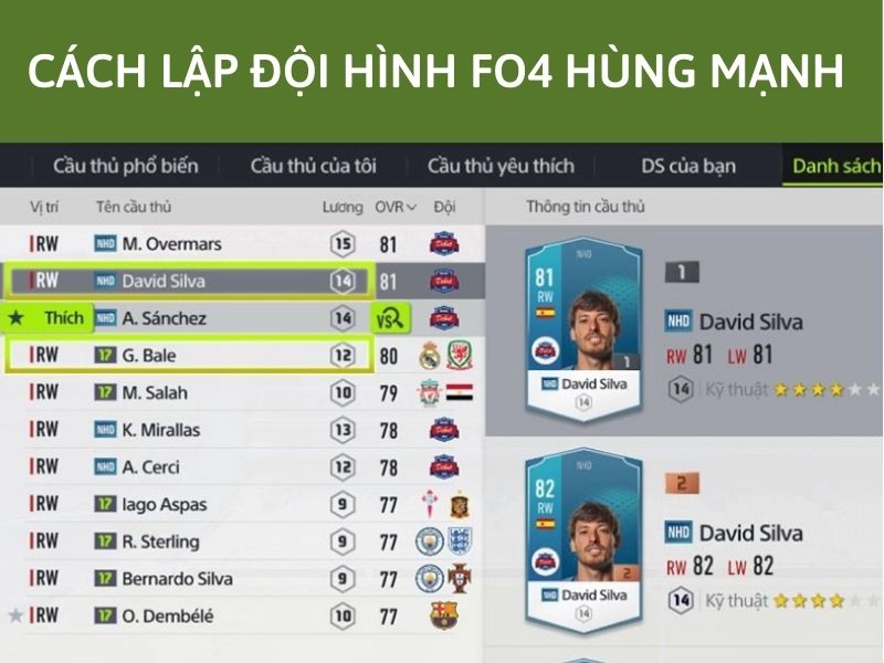 Cách build đội hình Fifa Online 4