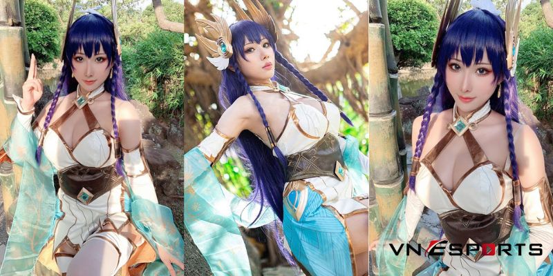 Cosplay irelia lol thánh kiêm trong không gian thoáng đãng