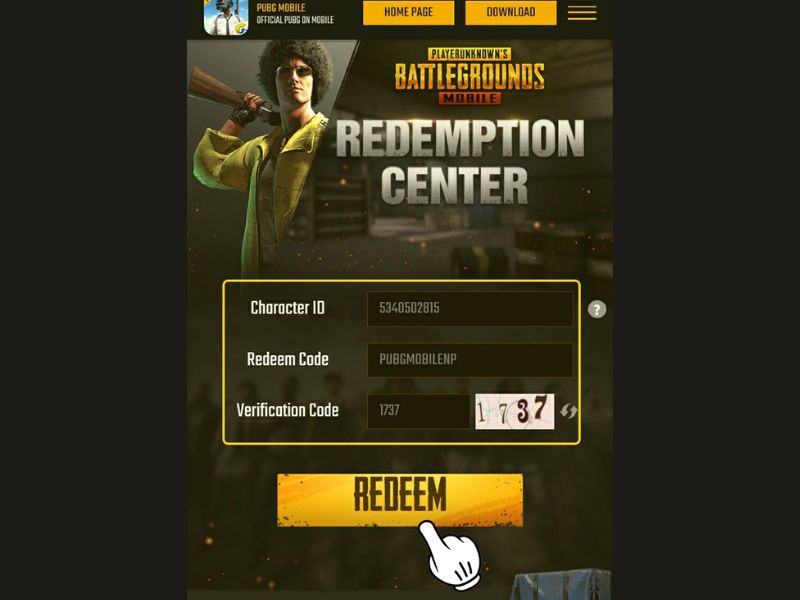 Hướng  dẫn nhập code của PUBG Mobile trên web