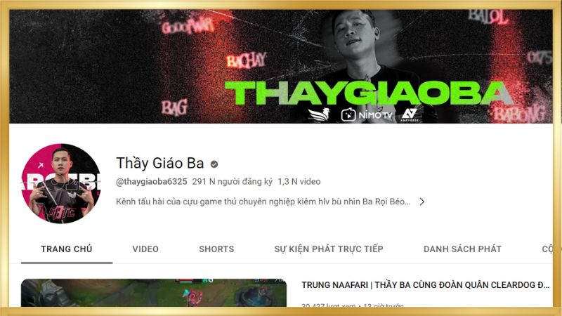 kênh youtube thầy giáo Ba