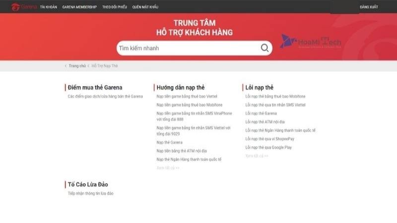 Cách lấy lại nick liên quân bị hack facebook qua trang hỗ trợ Garena