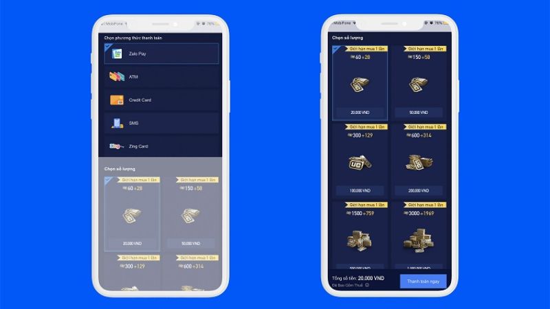 Cách nạp PUBG mobile bằng Zalo pay