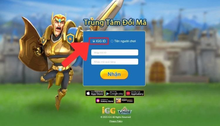 Nhấn tab IGG ID