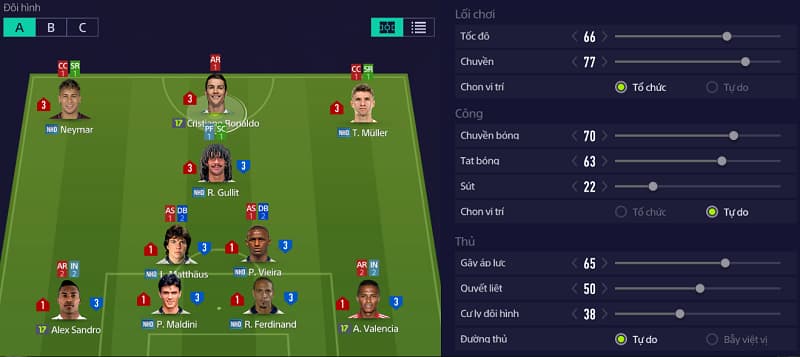 Sơ đồ chiến thuật 4-2-3-1 FO4