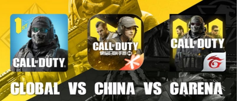 So sánh Call of Duty Mobile China với Global và Garena