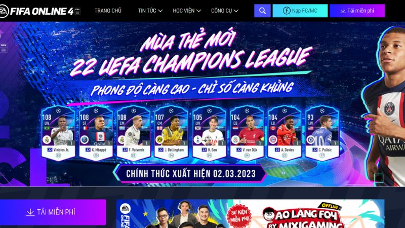 Tải trực tiếp từ trang web fifa online 4