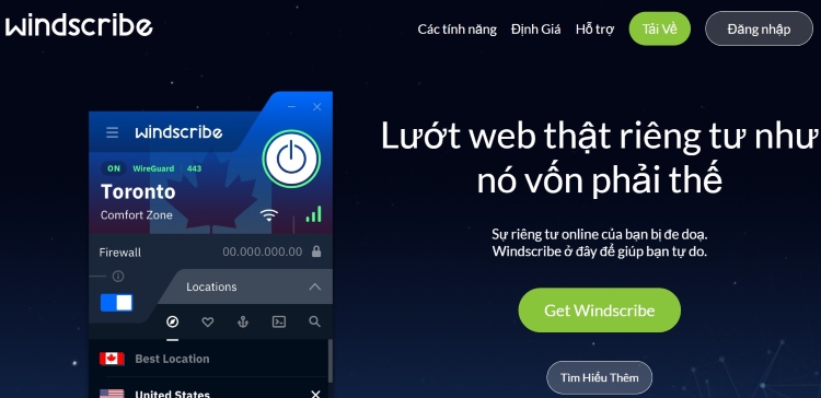 Tải phần mềm VPN Windscribe 