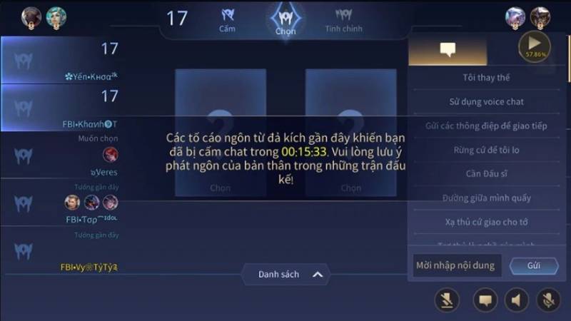 Tại sao người chơi bị cấm chát trong game Liên Quân