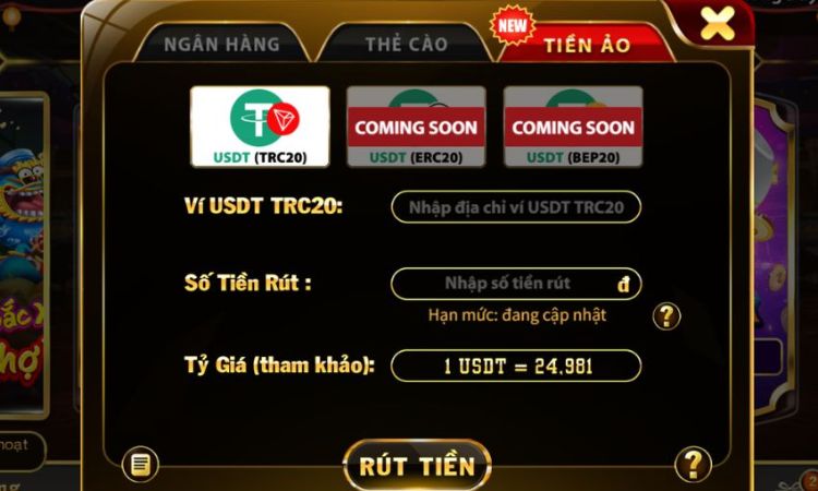 Thông tin rút tiền từ hình thức tiền ảo