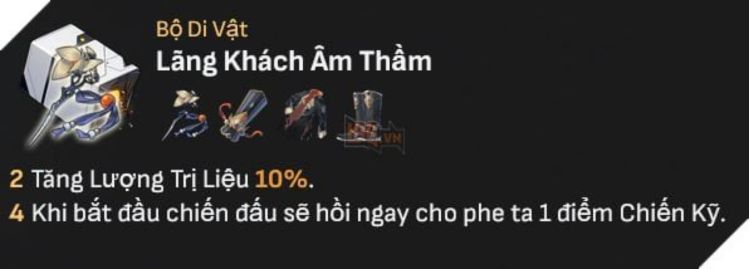 Ưu tiên dùng Lãng Khách Âm Thầm cho nhân vật trị liệu