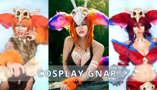 Cosplay Gnar mắt xích thượng cổ từ những nữ coser siêu vòng một